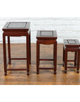 Set of Three Vintage Chinese Rosewood Nesting Tables with Dark Patina-6. Asian & Chinese Furniture, Art, Antiques, Vintage Home Décor for sale at FEA Home