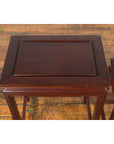 Set of Three Vintage Chinese Rosewood Nesting Tables with Dark Patina-8. Asian & Chinese Furniture, Art, Antiques, Vintage Home Décor for sale at FEA Home