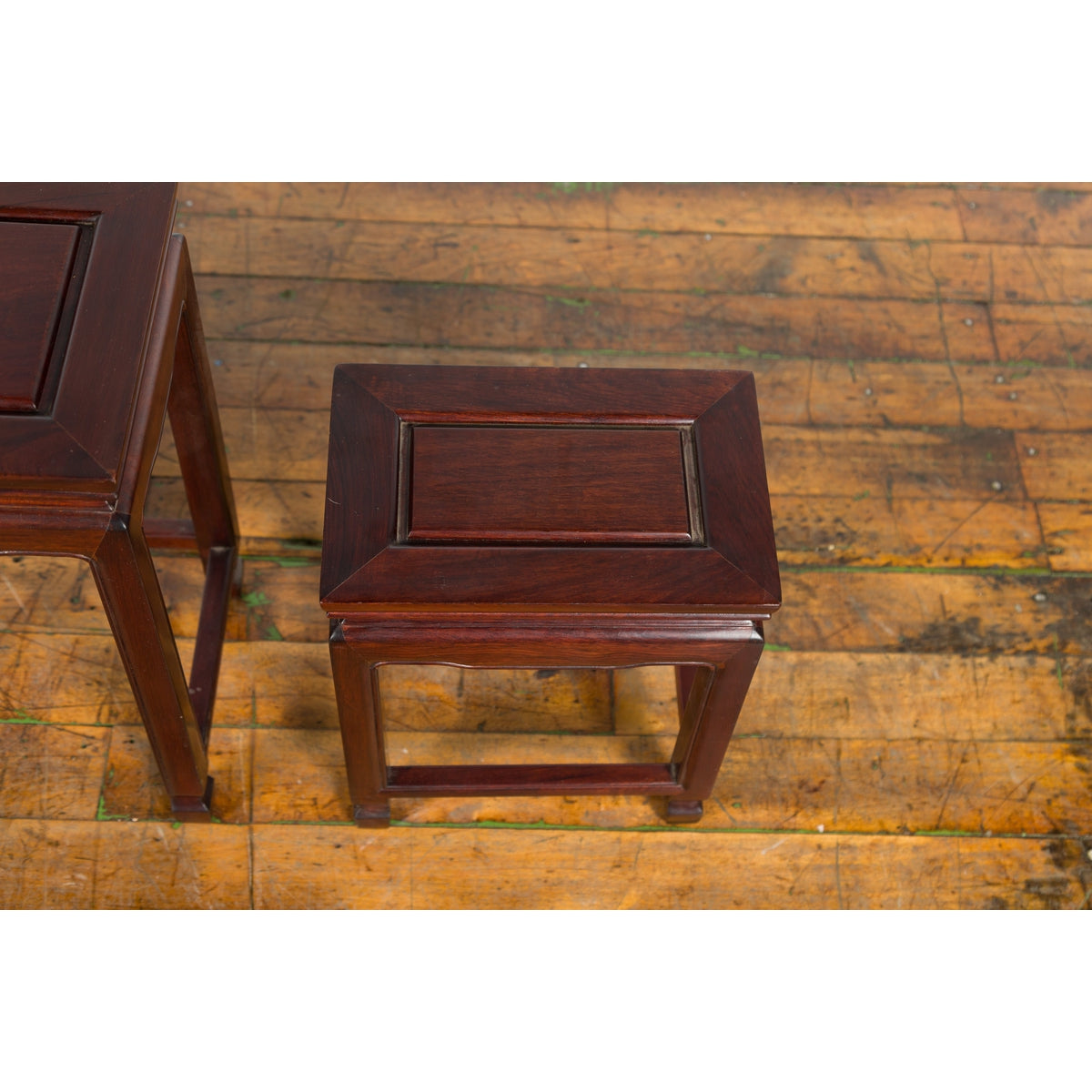 Set of Three Vintage Chinese Rosewood Nesting Tables with Dark Patina-9. Asian & Chinese Furniture, Art, Antiques, Vintage Home Décor for sale at FEA Home