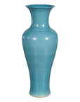 Tall Prem Collection Soft Blue Glazed Artisan Ceramic Vase with Flaring Neck-1. Asian & Chinese Furniture, Art, Antiques, Vintage Home Décor for sale at FEA Home