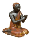 20th Century Thai Temple Ceremonial Lacquered and Gilt Kneeling Monk Sculpture-1. Asian & Chinese Furniture, Art, Antiques, Vintage Home Décor for sale at FEA Home