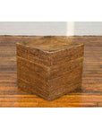 Rustic Burmese Vintage Square Shaped Rattan Basket with Weathered Patina-10. Asian & Chinese Furniture, Art, Antiques, Vintage Home Décor for sale at FEA Home