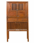 Chinese Vintage Cabinet with Fretwork Design, Doors and Drawers-1. Asian & Chinese Furniture, Art, Antiques, Vintage Home Décor for sale at FEA Home
