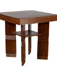 Chinese Vintage Art Deco Ribbed Game Table with Pull-Out Drawers and Canted Legs-1. Asian & Chinese Furniture, Art, Antiques, Vintage Home Décor for sale at FEA Home