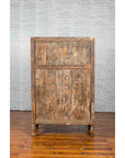 Chinese 19th Century Qing Dynasty Period Natural Elm Cabinet with Carved Apron-12. Asian & Chinese Furniture, Art, Antiques, Vintage Home Décor for sale at FEA Home