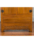 Chinese 19th Century Qing Dynasty Period Natural Elm Cabinet with Carved Apron-8. Asian & Chinese Furniture, Art, Antiques, Vintage Home Décor for sale at FEA Home