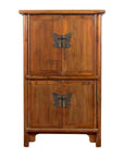 Chinese 19th Century Qing Dynasty Period Wedding Cabinet with Butterfly Hardware-1. Asian & Chinese Furniture, Art, Antiques, Vintage Home Décor for sale at FEA Home