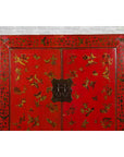 Chinese Red Lacquered 19th Century Qing Dynasty Cabinet with Gilt Chinoiseries-5. Asian & Chinese Furniture, Art, Antiques, Vintage Home Décor for sale at FEA Home