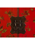 Chinese Red Lacquered 19th Century Qing Dynasty Cabinet with Gilt Chinoiseries-6. Asian & Chinese Furniture, Art, Antiques, Vintage Home Décor for sale at FEA Home