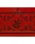 Chinese Red Lacquered 19th Century Qing Dynasty Cabinet with Gilt Chinoiseries-8. Asian & Chinese Furniture, Art, Antiques, Vintage Home Décor for sale at FEA Home