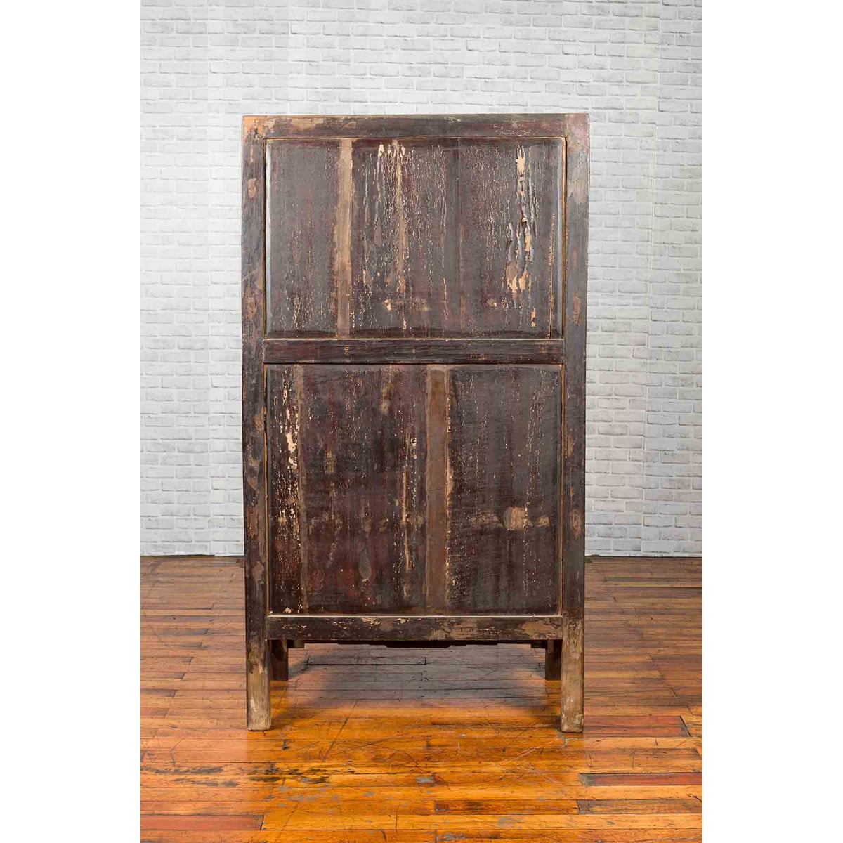 Chinese Qing Dynasty 19th Century Dark Brown Lacquer Cabinet with Carved Foliage-10. Asian & Chinese Furniture, Art, Antiques, Vintage Home Décor for sale at FEA Home