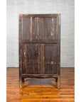 Chinese Qing Dynasty 19th Century Dark Brown Lacquer Cabinet with Carved Foliage-10. Asian & Chinese Furniture, Art, Antiques, Vintage Home Décor for sale at FEA Home
