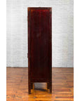 Chinese Qing Dynasty 19th Century Dark Brown Lacquer Cabinet with Carved Foliage-9. Asian & Chinese Furniture, Art, Antiques, Vintage Home Décor for sale at FEA Home
