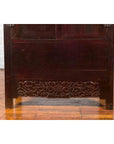 Chinese Qing Dynasty 19th Century Dark Brown Lacquer Cabinet with Carved Foliage-12. Asian & Chinese Furniture, Art, Antiques, Vintage Home Décor for sale at FEA Home