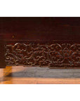 Chinese Qing Dynasty 19th Century Dark Brown Lacquer Cabinet with Carved Foliage-13. Asian & Chinese Furniture, Art, Antiques, Vintage Home Décor for sale at FEA Home