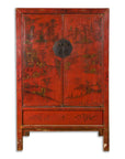 Qing Dynasty 19th Century Painted Chinoiserie Cabinet with Original Red Lacquer-1. Asian & Chinese Furniture, Art, Antiques, Vintage Home Décor for sale at FEA Home