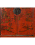 Qing Dynasty 19th Century Painted Chinoiserie Cabinet with Original Red Lacquer-7. Asian & Chinese Furniture, Art, Antiques, Vintage Home Décor for sale at FEA Home