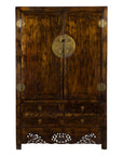 Chinese Qing Dynasty 19th Century Armoire with Carved Skirt, Doors and Drawers-1. Asian & Chinese Furniture, Art, Antiques, Vintage Home Décor for sale at FEA Home