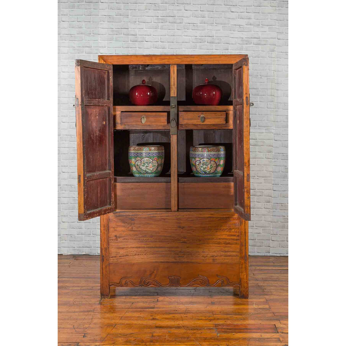 Chinese Qing Dynasty Period 19th Century Cabinet with Hidden Drawers and Panel-4. Asian & Chinese Furniture, Art, Antiques, Vintage Home Décor for sale at FEA Home
