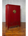Chinese Red Lacquered Qing Dynasty 19th Century Cabinet with Carved Gilt Apron-11. Asian & Chinese Furniture, Art, Antiques, Vintage Home Décor for sale at FEA Home