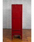 Chinese Red Lacquered Qing Dynasty 19th Century Cabinet with Carved Gilt Apron-12. Asian & Chinese Furniture, Art, Antiques, Vintage Home Décor for sale at FEA Home