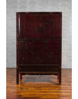Chinese Red Lacquered Qing Dynasty 19th Century Cabinet with Carved Gilt Apron-13. Asian & Chinese Furniture, Art, Antiques, Vintage Home Décor for sale at FEA Home