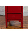 Chinese Red Lacquered Qing Dynasty 19th Century Cabinet with Carved Gilt Apron-14. Asian & Chinese Furniture, Art, Antiques, Vintage Home Décor for sale at FEA Home