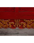 Chinese Red Lacquered Qing Dynasty 19th Century Cabinet with Carved Gilt Apron-9. Asian & Chinese Furniture, Art, Antiques, Vintage Home Décor for sale at FEA Home