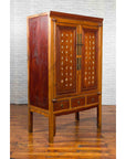Chinese Antique Two-Toned Cabinet with Inlaid Calligraphy Motifs and Drawers-3. Asian & Chinese Furniture, Art, Antiques, Vintage Home Décor for sale at FEA Home