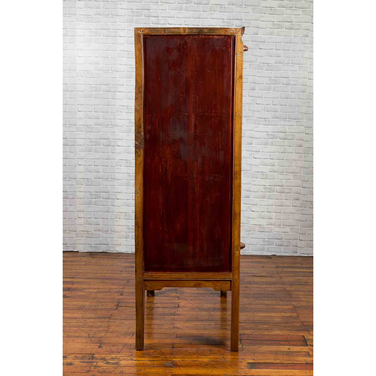 Chinese Antique Two-Toned Cabinet with Inlaid Calligraphy Motifs and Drawers-11. Asian & Chinese Furniture, Art, Antiques, Vintage Home Décor for sale at FEA Home