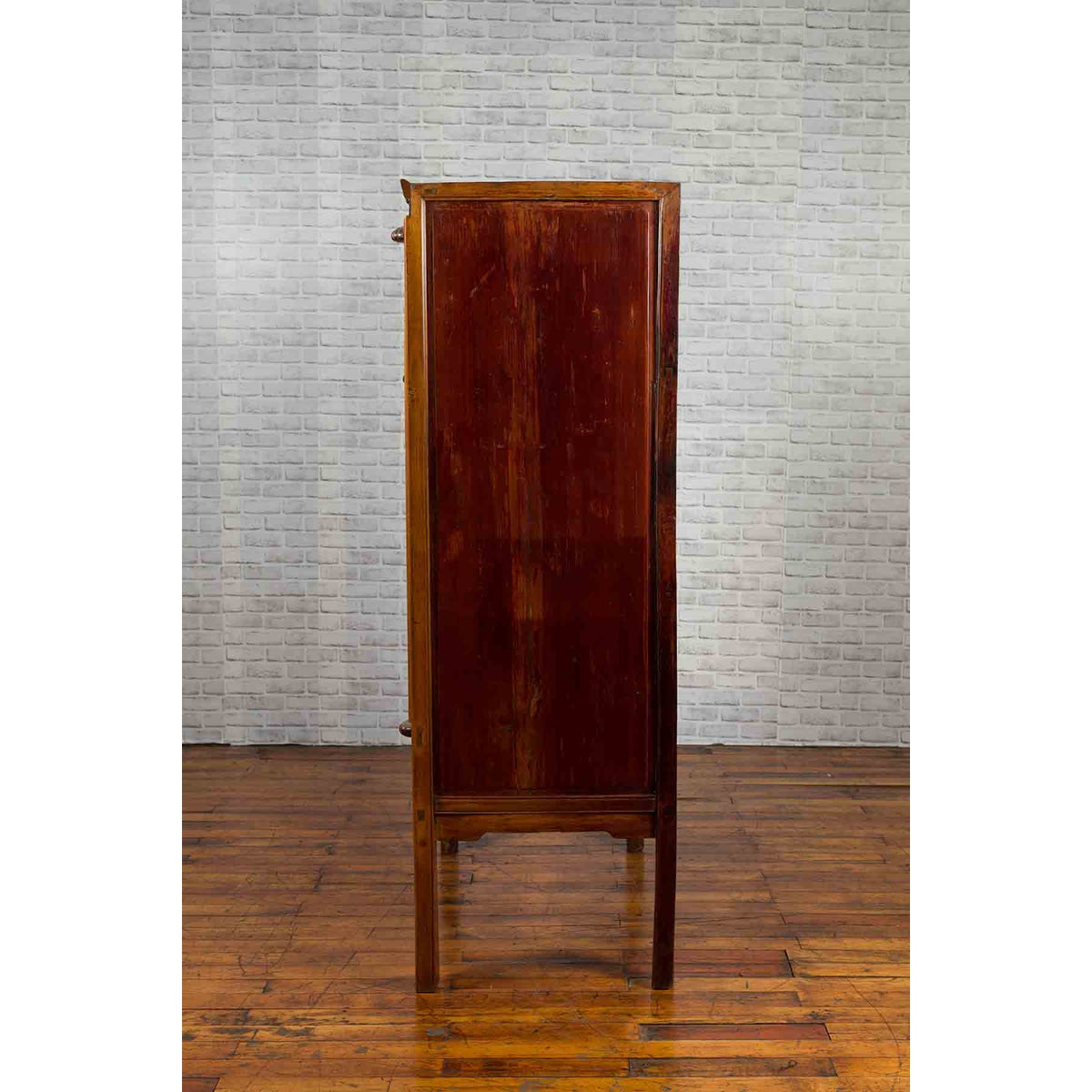 Chinese Antique Two-Toned Cabinet with Inlaid Calligraphy Motifs and Drawers-14. Asian & Chinese Furniture, Art, Antiques, Vintage Home Décor for sale at FEA Home