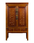 Chinese Antique Two-Toned Cabinet with Inlaid Calligraphy Motifs and Drawers-1. Asian & Chinese Furniture, Art, Antiques, Vintage Home Décor for sale at FEA Home