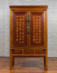 Chinese Antique Two-Toned Cabinet with Inlaid Calligraphy Motifs and Drawers-2. Asian & Chinese Furniture, Art, Antiques, Vintage Home Décor for sale at FEA Home
