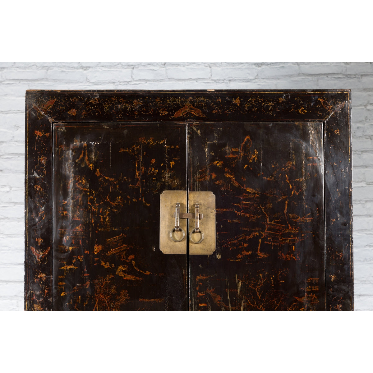 Chinese Qing Dynasty 19th Century Cabinet with Original Black Lacquer Finish-6. Asian & Chinese Furniture, Art, Antiques, Vintage Home Décor for sale at FEA Home