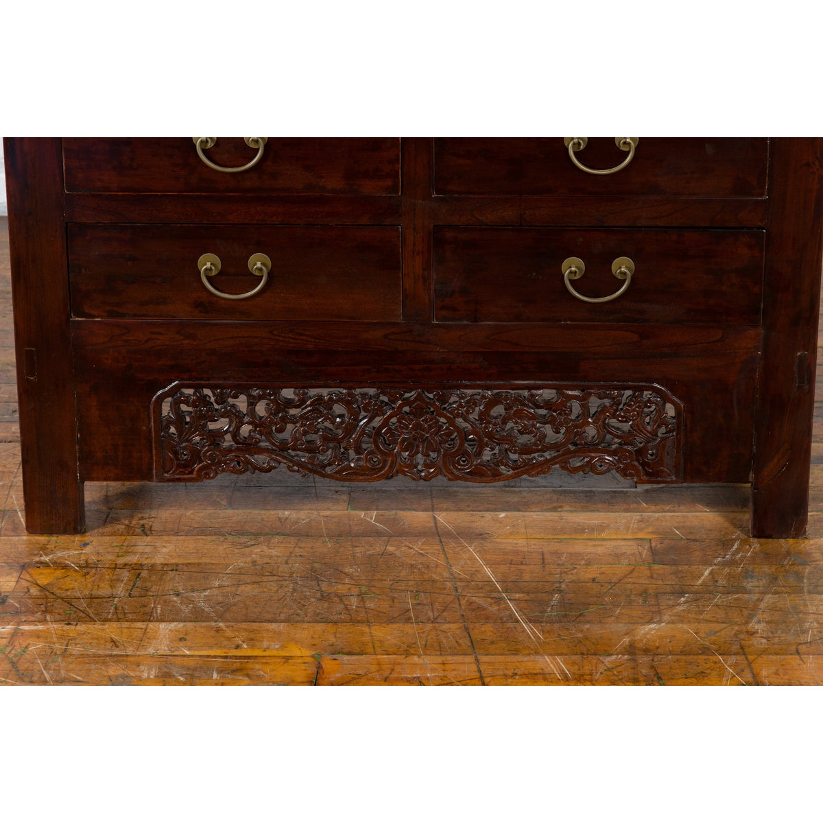 Chinese Qing Dynasty 19th Century Elm Cabinet with Doors and Four Drawers-9. Asian & Chinese Furniture, Art, Antiques, Vintage Home Décor for sale at FEA Home