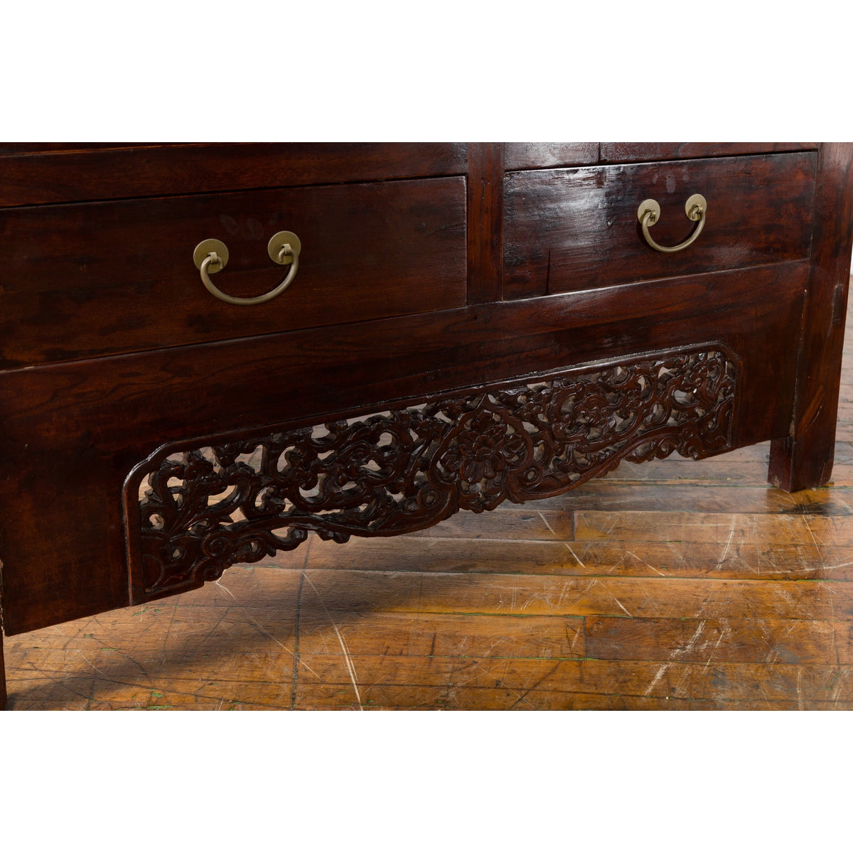 Chinese Qing Dynasty 19th Century Elm Cabinet with Doors and Four Drawers-10. Asian & Chinese Furniture, Art, Antiques, Vintage Home Décor for sale at FEA Home