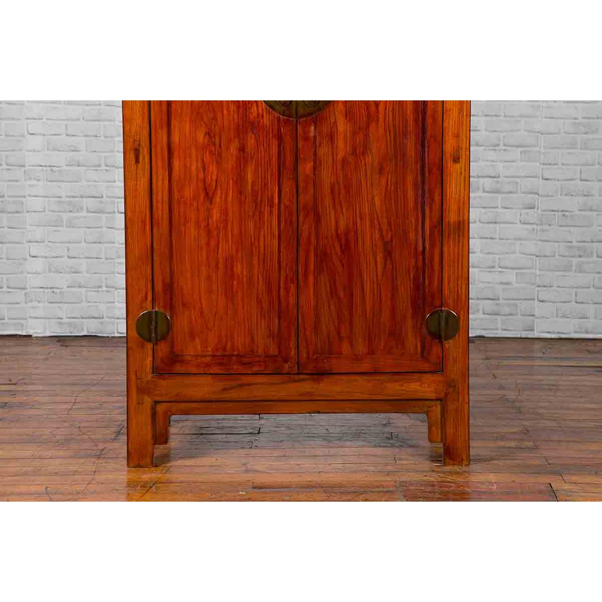 Chinese 19th Century Qing Dynasty Elm Compound Cabinet with Traditional Hardware-7. Asian & Chinese Furniture, Art, Antiques, Vintage Home Décor for sale at FEA Home