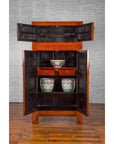 Chinese 19th Century Qing Dynasty Elm Compound Cabinet with Traditional Hardware-4. Asian & Chinese Furniture, Art, Antiques, Vintage Home Décor for sale at FEA Home