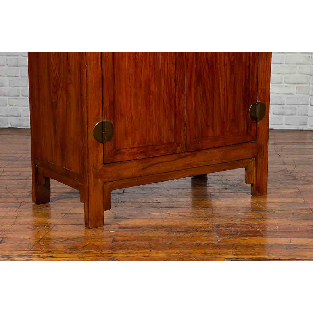 Chinese 19th Century Qing Dynasty Elm Compound Cabinet with Traditional Hardware-8. Asian & Chinese Furniture, Art, Antiques, Vintage Home Décor for sale at FEA Home