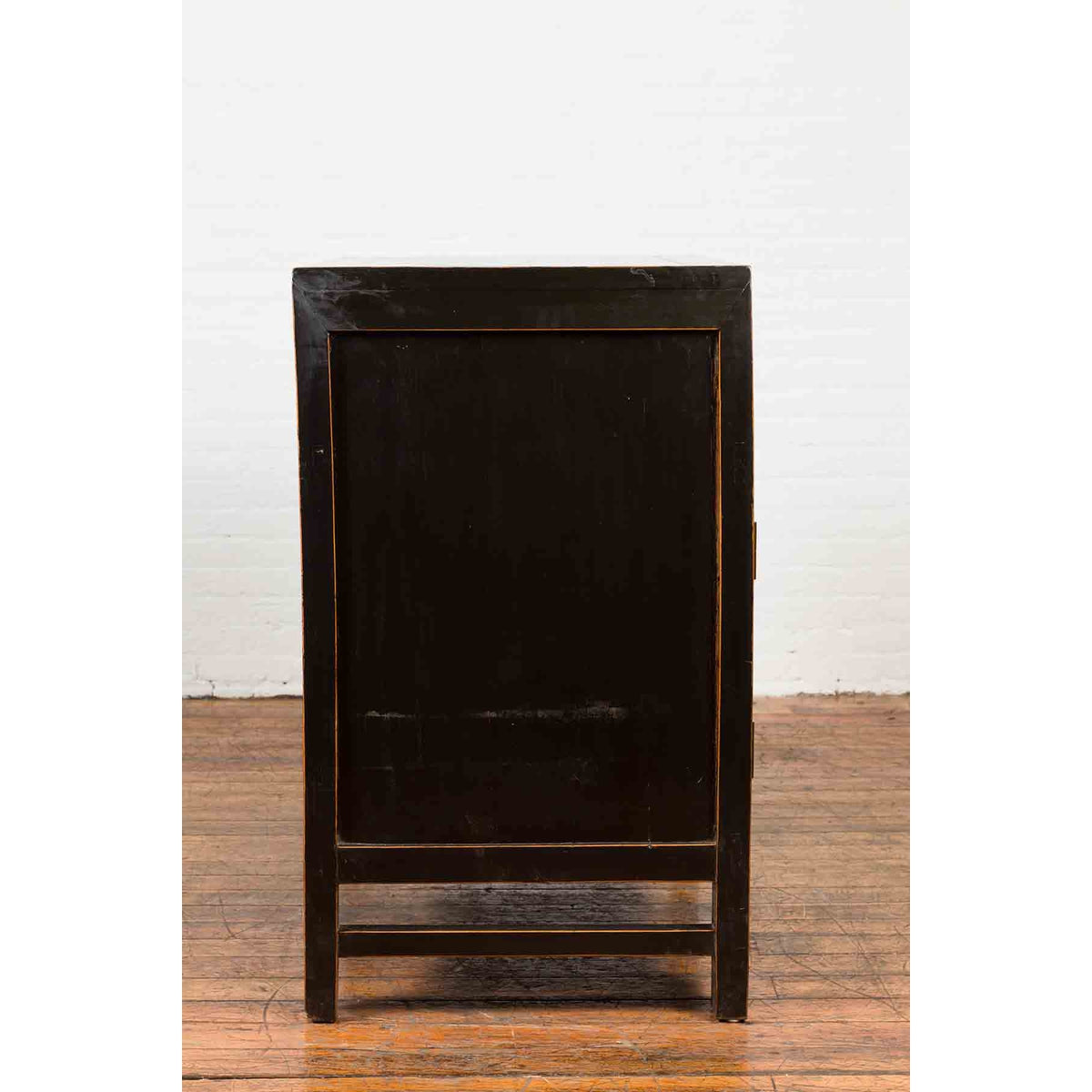 Chinese Hebei Two Toned Low Cabinet with Black Lacquer and Burl Wood Accents-9. Asian & Chinese Furniture, Art, Antiques, Vintage Home Décor for sale at FEA Home