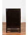 Chinese Hebei Two Toned Low Cabinet with Black Lacquer and Burl Wood Accents-9. Asian & Chinese Furniture, Art, Antiques, Vintage Home Décor for sale at FEA Home