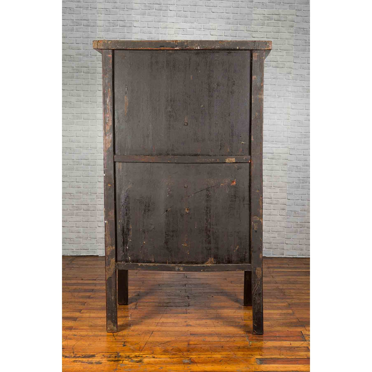 Chinese Qing Dynasty Original Red Lacquer Cabinet with Gilt Chinoiserie Decor-15. Asian & Chinese Furniture, Art, Antiques, Vintage Home Décor for sale at FEA Home