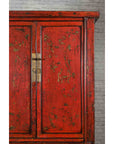 Chinese Qing Dynasty Original Red Lacquer Cabinet with Gilt Chinoiserie Decor-7. Asian & Chinese Furniture, Art, Antiques, Vintage Home Décor for sale at FEA Home