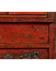 Chinese Qing Dynasty Original Red Lacquer Cabinet with Gilt Chinoiserie Decor-11. Asian & Chinese Furniture, Art, Antiques, Vintage Home Décor for sale at FEA Home