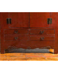 Chinese 19th Century Qing Dynasty Red Lacquer Cabinet with Medallion Hardware-6. Asian & Chinese Furniture, Art, Antiques, Vintage Home Décor for sale at FEA Home