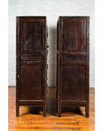 Chinese 19th Century Qing Dynasty Red Lacquer Cabinet with Medallion Hardware-7. Asian & Chinese Furniture, Art, Antiques, Vintage Home Décor for sale at FEA Home