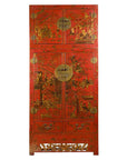 Chinese Qing Dynasty 19th Century Red Lacquer Cabinet with Chinoiserie Décor-1. Asian & Chinese Furniture, Art, Antiques, Vintage Home Décor for sale at FEA Home