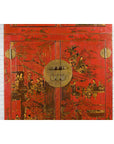 Chinese Qing Dynasty 19th Century Red Lacquer Cabinet with Chinoiserie Décor-6. Asian & Chinese Furniture, Art, Antiques, Vintage Home Décor for sale at FEA Home
