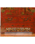 Chinese Qing Dynasty 19th Century Red Lacquer Cabinet with Chinoiserie Décor-7. Asian & Chinese Furniture, Art, Antiques, Vintage Home Décor for sale at FEA Home
