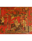 Chinese Qing Dynasty 19th Century Red Lacquer Cabinet with Chinoiserie Décor-10. Asian & Chinese Furniture, Art, Antiques, Vintage Home Décor for sale at FEA Home